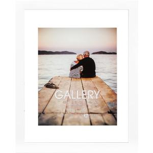 Malden International Designs 11x14 White Floating Glass Picture Frame Displays up to 11x14 pictures or photos perfect for an 8x10 Includes attached hardware for hanging