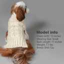 KYEESE Dog Sweater Warm Dog Clothes for Small Dogs Turtleneck Dogs Coat Turtleneck Knitwear Sweater with Golden Yarn for Fall Winter, Beige, Large