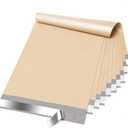 Fuxury Poly Mailers 10x13 Inch 100 Pcs, Waterproof Shipping Bags for Clothing, Strong Adhesive Shipping Envelopes for Small Business Suppliers, Self Seal Mailers Poly Bags Mailing Envelopes Beige