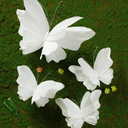 3D Hanging Butterfly Decorations, White Butterfly Birthday Party Decorations, 5 Pcs Water-Repellent Paper Butterfly Hanging Decorations for Girls, Women, Flower Garden Party Décor