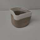 INDRESSME Small Woven Storage Basket, 9.4 x 7.1 inches, Small Round Rope Baskets with Handles, Dog Toy Storage, Mini Laundry Baskets for Organizing, Mini Toy Basket for Gifts Empty (Light Brown)