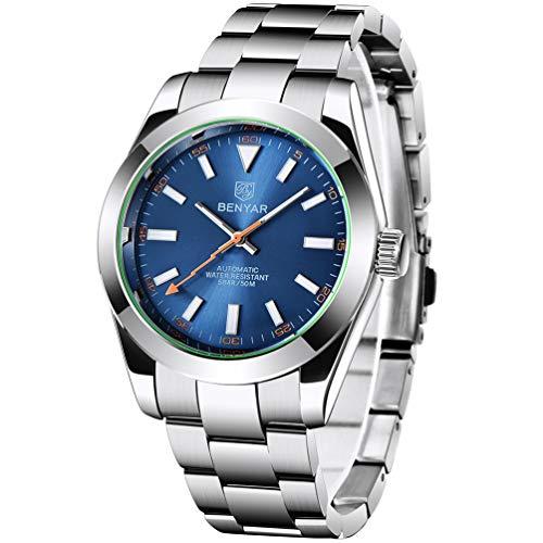 BENYAR Men's Automatic Mechanical Watch Stainless Steel Waterproof Luminous Fashion Casual Sports Analog Wristwatch…