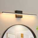 Modern Bathroom Vanity Light 24 Inch, 18W Black Bathroom Light Fixture Over Mirror, Dimmable 5CCT LED Wall Sconce Lighting for Restroom Mirror, Black