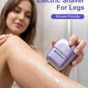 Electric Razors for Women, Waterproof Wet Dry Mini Electric Shaver for Women - Cordless Rechargeable Foil Shaver for Hair Removal, Legs, Face, Body, Bikini,Sensitive Skin, Teens (Purple)