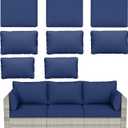 8 pcs Outdoor Cushion Slipcovers Outdoor Patio Cushions Covers Replacement Waterproof with Zipper w/3 Seat Cushion Covers and 5 Backrest Pillow Covers, Covers Only