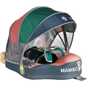 Mambobaby Float Deluxe Baby Pool Float: Safe & Comfortable Swim Trainer for Infants & Toddlers, Non-Inflatable Design, UV Protection Canopy, Fun Water Experience for Ages 3-24 Months