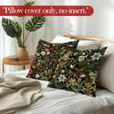 Vintage Floral Throw Pillow Covers, Dark Cottagecore Wildflower Botanical Decorative Pillowcases Cushion Cases for Home Living Room Bedroom Decor, 18x18 Pillow Covers Set of 2