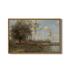 ARPEOTCY Vintage Framed Canvas Wall Art, Bedroom Living Room Rustic Country Scenery Paintings Pictures, Large Prints Art, Kitchen Farmhouse Retro Wall Decor, 39x20 Inch
