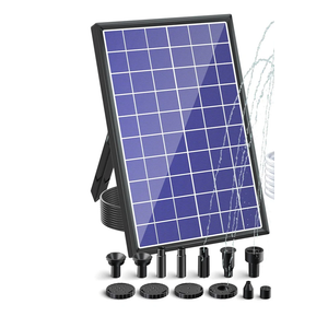 POPOSOAP Solar Fountain Pump with Battery Backup 4400mAh, 10W Solar Bird Bath Fountain with LED Lights, DIY Water Feature for Bird Bath, Pond, Fish Tank, Garden (Weaker in Winter)