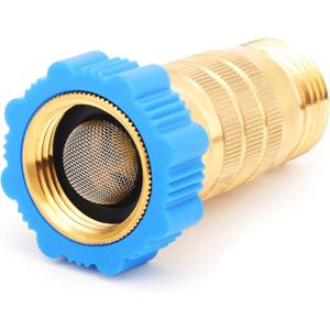 RV Hi-Flow Water Pressure Regulator 50-55 psi, 3/4 Inch Thread Lead-Free Brass Inline Water Pressure Reducer for Camper, Trailer, RV Plumbing System