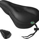 Zacro Bike Seat Cushion - Gel Padded Bike Seat Cover for Men Women Comfort, Extra Soft Exercise Bicycle Seat Compatible with Peloton, Outdoor & Indoor Bike Saddles (Black)