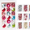 Amooca Christmas Colorful Glass Balls Decoration Festival Party Home Decors Holiday Xmas Tree Hanging Ornaments Set 18pc 1.6in Small Colorful Floral Printings