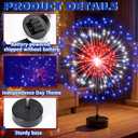 Tujoe 3 Pack 4th of July Patriotic Firework and Flower Centerpiece Lights 120 LED Red White Blue Banquet 250th Anniversary LED Firework Lamp for Independence Day Table Decoration(3 Pcs,Red White Blue)
