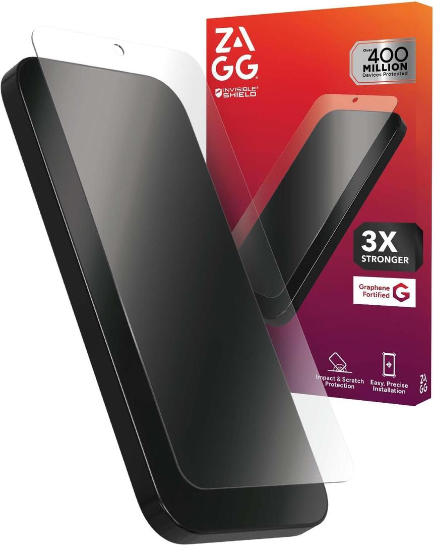 ZAGG Glass+ Samsung Galaxy S25/ S24 Screen Protector  Extreme Impact & Shatter Protection, Scratch-Resistant, Smudge-Resistant, Fingerprint Scanner Compatible, InvisibleShield, Easy Installation