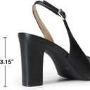 DREAM PAIRS Women's Sling back Heels Chunky Block Heels Pointed Toe Closed Toe Pumps Comfortable Work Office Business Shoes, 9