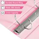 2-INCH 3 Ring Binder with 2 Interior Pockets, Durable 2'' Binders Holds US Letter Size 8.5'' x 11'' Paper - Versatile Binders for Office, Home, and School Use, 6 Pack (2-inch Pink)