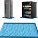 Silicone Mini Fridge Mat 19.7"x19.7" Non-Slip, Waterproof Drip Tray for Refrigerators, Washing Machines, Dryers, Dishwashers & Coolers (Blue)