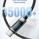 ESSAGER 100W USB C to C Cable,Wattage Display Cord, 6.6FT Nylon Braided Fast Charging Cable with LED Display for iPhone 15/15 Pro/15 Plus,iPad Air, MacBook Pro, Galaxy S24/S23, Drone, Cameras(1Pack)