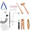 YoShin Jewelry Making Tools Set: Ring Clamps, Jewelry Sizers, Mandrels, Saw Frame, Clamps, Files, Ring Tools, Mallet Hammer & Stick for Adults