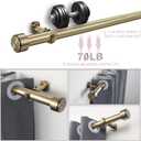 Heavy Duty Curtain Rods,1 1/4" Large Diameter Premium Nonadjustable Curtain Rod,42in/3.5ft Custom Window Treatment Rods with Durable Aluminum Brackets and End Caps,Antique Bronze Finish
