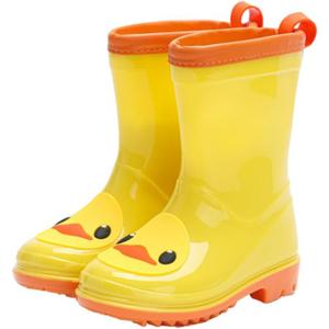 Waterproof Toddler Rain Boots with Protective Cuff & Non-Slip Sole, Yellow Duck Kids Rain Boots, Ideal for Garden, Puddle, and Outdoor Play, 6 M US Toddler