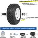 GICOOL 16x6.50-8 Riding Lawn Mower Rubber Tire and Wheel, 2 Pcs Replacement 16x6.5-8nhs Garden Tractor Lawnmower Tyre, Bearing Bore 3/4" & 5/8", 3"-4.5" Centered Hub