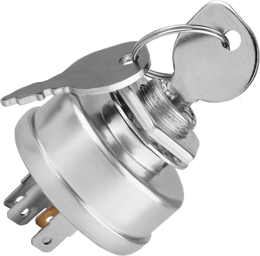 BlueStars 045898 Ignition Starter Switch 2 Keys - Compatible with Hustler Exmark Lazer Z Super Z Mini Z Hydro Walk Behind Mini - Replaces Husqvarna 532158913 Toro 1-543070 Bobcat 128010 AYP 158913