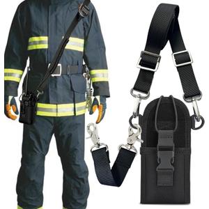 Radio Holster for Firefighter Bundle Set, Includes Radio Strap and Moveable Mic Holder, Duty Belt Holder, Anti-Sway Strap for EMS EMT Firefighters Polices