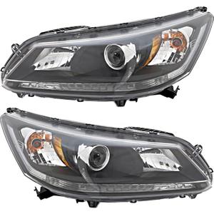 For Honda Accord Sedan EX/EX-L/LX/Sport V4 2.4L Headlights Lamps Set 2013 2014 2015 Halogen Driver and Passenger Side
