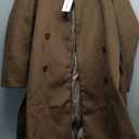 HOTIAN Women's Winter Wool Blend Coat Double Breasted Casual Notch Lapel Long Trench Overcoat Peacoat, Brown, M
