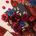Serwalin Artificial Flowers Burgundy Navy Flowers Fake Wedding Flowers Cake Flowers for DIY Wedding Bouquets Bridal Shower Centerpieces Floral Arrangements Party Decor