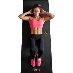 Rubber King Multi-Purpose Exercise Mat - 100% Recycled Thick Rubber Mat for Home Gym Flooring, Non-Slip, Low-Odor Durable Workout Mat for Indoor/Outdoor, Shoe-Friendly (Black)