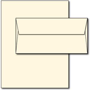 2 x Blank Letterhead Paper & Envelopes - Off-White Natural Cream Color - 40 Sets - Unique Executive Size (7" x 10") Paper with Matching Envelopes