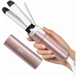 VAV Mini 2-in-1 Hair Straightener & Curler,Dual Voltage (100-240V) Travel Flat Iron with 1 Inch Ceramic Plates - Fast Heating,Lightweight & Portable for Short Hair