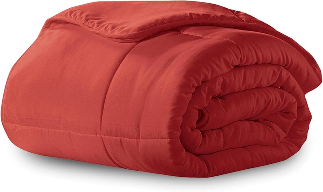 Ella Jayne Microfiber Down-Alternative Solid Color Comforter - Red - King (102"x90")