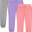 Resinta Girls Fleece Lined Sweatpants Youth Jogger Athletic Pants Kids Pull-On Pants with Pockets and Drawstring
