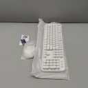 Wireless Keyboard and Mouse Combo, Ergonomic Full Size Typewriter Retro Round Keycaps Keyboard, Compatible with Windows, PC, Perfer for Home and Office Keyboards White