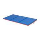 ECR4Kids Premium Folding Rest Mat, 3-Section, 2in, Sleeping Pad, Blue/Red