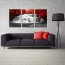 KREATIVE ARTS Black White and Red Canvas Wall Art 3 Pieces Red Woods Waterfall Canvas Print Landscape Paintings Framed Picture for Office and Home Dcor Ready to Hang 16x24inch