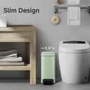 TIPGO Slim Bathroom Trash Can with Lid Soft Close, 6 Liter / 1.6 Gallon Stainless Steel Garbage Can with Removable Inner Bucket, Step Pedal, Small Trash Cans for Bedroom, Office, Kitchen (Green)