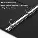EOOUT 1 inch 3-Ring Binder 12 Pack Black and White with 2 Pockets Inside, Fits 11 x 8.5 Inch Paper with 175 Sheets Capacity, for Office, Home, School Project