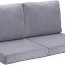 JMGBird Set of 2 Outdoor Cushion Tufted Pillow, Deep Seat Outdoor Chair Cushion 22"x22" Patio Cushions for Outdoor Furniture Grey