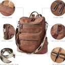 Shrrie Backpack Purse for Women Leather Fashion Designer Backpack Convertible Shoulder Satchel Bag for Travel College Work, 1-2-nubuck Brown