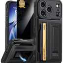 for iPhone 17 Pro Case Wallet with Card Holder (4-5Cards) +1 Privacy Screen Protector,[RFID Blocking][Kickstand][Military Drop Protection] Full Camera Protection Wallet Case for iPhone 17 Pro (Black)