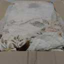 Floral Print Sherpa Comforter Set - Full Size 3 Pieces Elegant Flowers Botanical Bedding Set Warm Cozy Beige 1 Quilt with 2 Pillowcases, 80x90 in