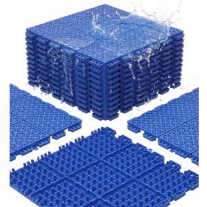 jxgzyy 20 PCS Basketball Court Tiles, 5/8 Inch Thick Portable Sport Outdoor Floor Tiles, Non Slip PP Interlocking Drainage Mat for Tennis Court Drain Pool Patio Porch, 13.38" x 13.38"