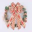 3 x Hying Large Valentines Bows for Wreath, Natural Burlap Bows Valentines Wreath Bow Glitter Red Heart Truck Tree Topper Bows for Front Door Wall Party Valentines Decorations (Style 3: Love Truck)