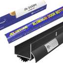 U-Shaped Aluminum Door Bottom Shoes with Drip Cap(Matte Black) 1-3/4"W x 1-5/16"H x 48" L - Fire Rated - Weather Stripping Seal for Exterior Doors, Vinyl Insert, JS-216DV