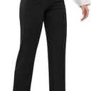 Womens Dress Pants 27"/29"/31" 2025 Fall Straight Leg Yoga Pants, Stretchy Slacks for Work Business with Pockets (Small, Black)