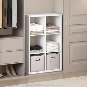 Furinno Cubic Closet Organizers and Storage, 6-Cube Closet Organizer, Open Shelf Closet Storage, Extra Thick Frame for Wardrobe, Bedroom, Living Room, White Furinno Cubic Closet Organizers and Storage, 6-Cube Closet Organizer, Open Shelf Closet Storage, Extra Thick Frame for Wardrobe, Bedroom, Living Room, White